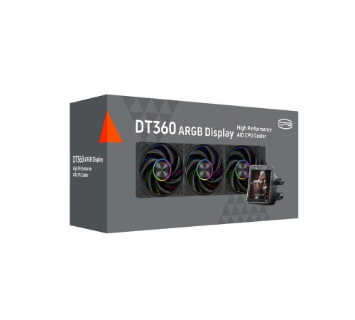 Система охлаждения/ Water Cooling System PCCooler DT360 ARGB Display BK  (300W, 360mm, LED temp., Black, ARGB/ Fans: 3x120mm, 83.83CFM, 3000RPM/ Pump height 62mm, 15dBA, 2600RPM, Rad thickness 27mm/ S: 1851, 1700, 1200, 115X, AM5, AM4)