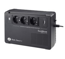 ИБП Back-Save BV Systeme Electric 800 ВА, автоматическая регулировка напряжения, 3 розетки Schuko, 230 В, 1 USB Type-A