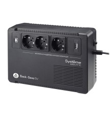 ИБП Back-Save BV Systeme Electric 800 ВА, автоматическая регулировка напряжения, 3 розетки Schuko, 230 В, 1 USB Type-A