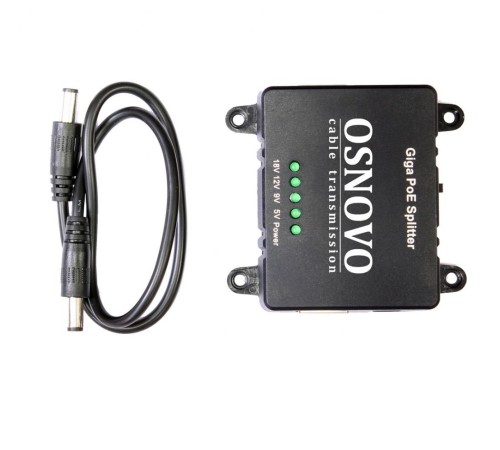 Сплиттер/ OSNOVO PoE-сплиттер Gigabit Ethernet с функцией выбора напряжения на 5/9/12/18V Сплиттер/ OSNOVO PoE-сплиттер Gigabit Ethernet с функцией выбора напряжения на 5/9/12/18V