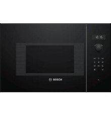 Встраиваемые микроволновые печи BOSCH Serie 4, Встраиваемая микроволновая печь, черный, LED-дисплей, микроволны до 800 Вт, 5 ступеней мощности микроволн, утапливаемый переключатель, 7 автоматических программ, память на одну пользовательскую программу, мно