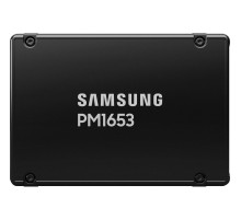 Твердотельный накопитель/ Samsung SSD PM1653, 3840GB, 2.5" 15mm, SAS 24Gb/s, 3D TLC, R/W 4200/up 3800MB/s, IOPs 770 000/135 000, TBW 7008, DWPD 1 (12 мес.)