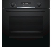 Встраиваемая электрическая духовка BOSCH Serie 6, духовой шкаф, черный, 10 режимов, 4-х слойное остекление, LCD-дисплей, утапливаемые переключатели,галогенное освещение, 30 автопрограмм, пиролитическая самоочистка, дверца с амортизатором SoftMove