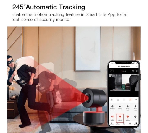 Камера внутреннего наблюдения MOES Smart camera Wi-Fi with voice control, 2 МП, 345 град., до 128 Гб, 5В Камера внутреннего наблюдения MOES Smart camera Wi-Fi with voice control, 2 МП, 345 град., до 128 Гб, 5В