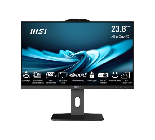 Моноблок/ MSI PRO AP242P 14M-653RU 23.8"(1920x1081 (матовый) IPS)/Intel Core i5 14400(2.5Ghz)/16384Mb/512PCISSDGb/noDVD/Int:Intel UHD Graphics 730/Cam/BT/WiFi/-/war 1y/4.63kg/Black/Win11Pro + Wireless KB+M Моноблок/ MSI PRO AP242P 14M-653RU 23.8"(1920x1081 (матовый) IPS)/Intel Core i5 14400(2.5Ghz)/16384Mb/512PCISSDGb/noDVD/Int:Intel UHD Graphics 730/Cam/BT/WiFi/-/war 1y/4.63kg/Black/Win11Pro + Wireless KB+M