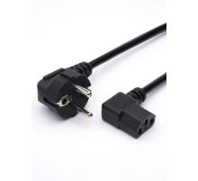 Кабель питания/ Кабель питания GoPower евровилка-C13 (f) 1.8м ПВХ 0.75 мм угловой черный (1/125)