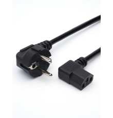 Кабель питания/ Кабель питания GoPower евровилка-C13 (f) 1.8м ПВХ 0.75 мм угловой черный (1/125)