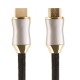 Greenconnect Кабель 1.0m HDMI версия 2.0, HDR 4:2:2, Ultra HD, 4K 60 fps 60Hz/5K*30Hz, 3D, AUDIO, 18.0 Гбит/с, 28/28 AWG, OD7.3mm, тройной экран, черный нейлон, DELUX, GCR-51280