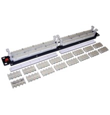  64-парный 110 19" кросс LANMASTER кат. 6, 1U, блоки в комплекте