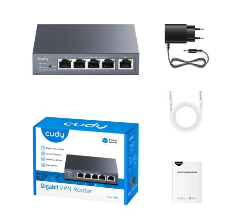Маршрутизатор/ Gigabit Multi-WAN VPN Router, 1 GbE WAN,  1GbE LAN, 3 Configurable WAN/LAN,  Load balancing,  Link Backup, Zerotier/Wireguard/OpenVPN/IPSec/L2TP/PPTP VPN Server and Client, Zerotier,  IPv6, TR069/098/TR181/TR111, DNS over Cloudflare/Google/