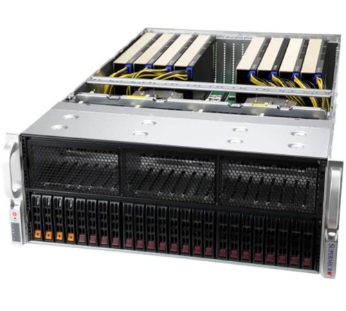 Серверная платформа Supermicro GPU A+ 4U Server 4125GS-TNRT noCPU(2)9004 EPYC/TDP 400W/no DIMM(24) only DDR5/SATARAID HDD(2)SFF NVMe(4)SFF/2x10Gbe/support up to 8 double/Single width GPU/4x2000W