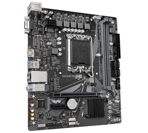 Материнская плата GIGABYTE H610M H V3 DDR4, LGA1700, H610,  2*DDR4, 4*SATA, 1*M.2, 2*USB 3.2, 4*USB 2.0, 1*PCIx16, 1*PCIx1, D-Sub+HDMI, mATX