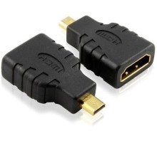 Greenconnect Адаптер переходник micro HDMI-HDMI GC-CVM401,Тип D ( micro-HDMI) 19M AM / Тип А 19F AF, золотые разъемы, пакет