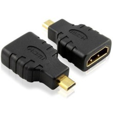 Greenconnect Адаптер переходник micro HDMI-HDMI GC-CVM401,Тип D ( micro-HDMI) 19M AM / Тип А 19F AF, золотые разъемы, пакет