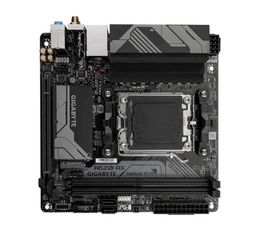 Материнская плата GIGABYTE A620I AX, AM5, A620, 2*DDR5, 2*SATA, 2*M.2, 2*USB 3.2, 3*USB 2.0, Type-C, 1*PCIx16, DP+HDMI, mITX