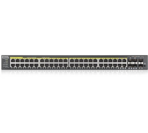 Коммутатор/ ZYXEL NebulaFlex Pro GS2220-50HP Hybrid L2 PoE+ Switch, 19 "rack, 44xGE PoE +, 4xCombo (SFP / RJ-45 PoE+), 2xSFP, 375W PoE Budget, Standalone / Cloud Management