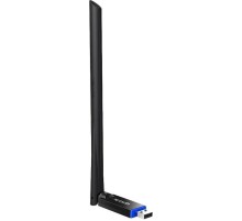 Адаптер Wi-Fi/ Tenda U10 Двухдиапазонный Wi-Fi адаптер, 2,4/5 ГГц, до 633 Мбит/с, передатчик 20 dBm, подключение USB, 1х6dBi внешняя антенна