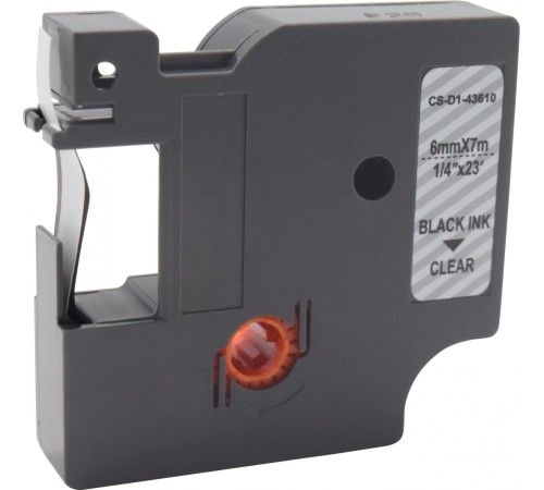 -/ Картридж ленточный Cactus CS-D1-43610 43610 черный/прозрачный для Dymo LM 160, 210D, 280, PnP, 420P, 500 TS; Rhino Pro 6000, 5200, 4200
