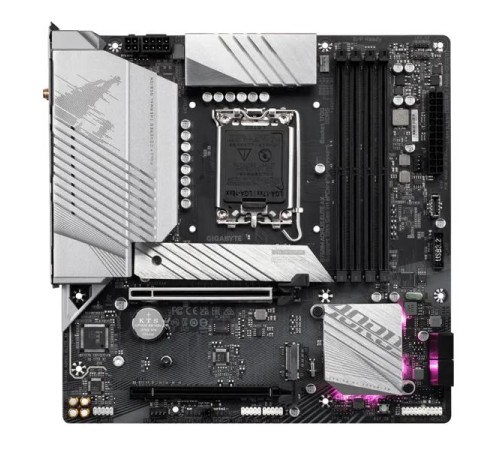 Материнская плата GIGABYTE B760M AORUS ELITE AX, LGA1700, B760, 4*DDR5, 4*SATA, 2*M.2, 4*USB 3.2, 4*USB 2.0, Type-C, 2*PCIx16, HDMI+DP, mATX