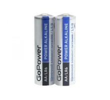 Батарейка AA/ Батарейка GoPower LR6 AA Shrink 2 Alkaline 1.5V (2/40/800) коробка (40 шт.)
