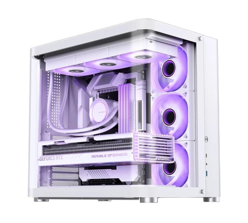 Корпус без блока питания/ Case JONSBO TK-2, Midi-Tower, TG, no fans, 1xUSB-A 3.2 + 1xUSB-C 3.2, ATX, mATX, mITX White