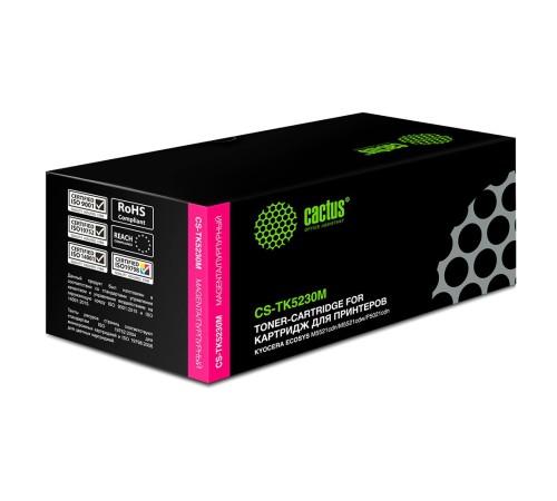 -/ Картридж лазерный Cactus CS-TK5230M TK-5230M пурпурный (2200стр.) для Kyocera Ecosys M5521cdn/M5521c