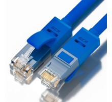 Greenconnect Патч-корд прямой 15.0m, UTP кат.5e, синий, позолоченные контакты, 24 AWG, литой, GCR-LNC01-15.0m, ethernet high speed 1 Гбит/с, RJ45, T568B