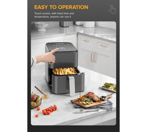 Аэрогриль LEACCO AF010 Air Fryer Black
