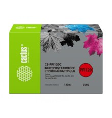 -/ Картридж струйный Cactus CS-PFI120C голубой (130мл) для Canon imagePROGRAF TM-200/TM-205/TM-300/TM-3