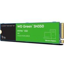 Твердотельный накопитель/ WD SSD Green SN350 NVMe, 1.0TB, M.2(22x80mm), NVMe, PCIe 3.0 x4, QLC, R/W 3200/2500MB/s, IOPs 300 000/400 000, TBW 100, DWPD 0.1 (12 мес.)