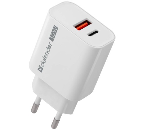 Defender Сетевое ЗУ UPA-130 USB-C/PD30W+USB-A/QC3.0