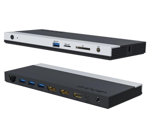 Док-станция Docking Station WAVLINK USB-C 4K Universal /85W PowerDelivery/2xUSB3.0/2xUSB2.0/1xUSB C/1xDP 4K 30HZ/1xHDMI 4K 30HZ/1xVGA/1xGigabit LAN/1xAudio In/Out/1xSD/Micro SD CardReader Док-станция Docking Station WAVLINK USB-C 4K Universal /85W PowerDelivery/2xUSB3.0/2xUSB2.0/1xUSB C/1xDP 4K 30HZ/1xHDMI 4K 30HZ/1xVGA/1xGigabit LAN/1xAudio In/Out/1xSD/Micro SD CardReader
