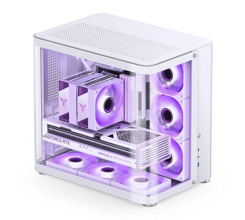Корпус без блока питания/ Case JONSBO TK-2, Midi-Tower, TG, no fans, 1xUSB-A 3.2 + 1xUSB-C 3.2, ATX, mATX, mITX White