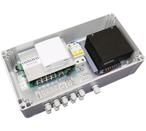 Коммутатор/ OSNOVO Уличный PoE коммутатор на 11 портов, 6 *10/100Base-T с PoE до 30W, 2 x 10/100Base-T с PoE до 60W, 1 *10/100/1000Base-T, 2 SFP 1000Base-X, суммарно PoE до 240W, IP66