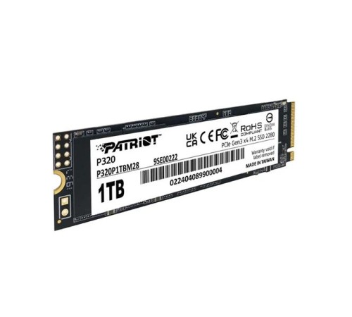 твёрдотельный накопитель Patriot SSD P320 1TB M.2 2280 NVMe PCIe 3.0 x4 R3000/W2200 TBW 480TB 3D NAND