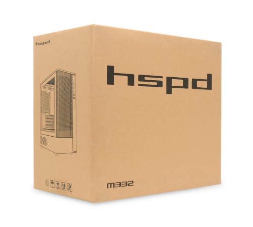 Корпус без блока питания/ Case HSPD M332, Mesh Mini-tower, Black, TG, 0.4 SPCC, no fans, mATX, mITX, 160/285/170mm, 1x2.5", 1x3.5", 4xPCI, 1xUSB-A 3.0, 1xUSB-A 1.0, 387x197x325mm