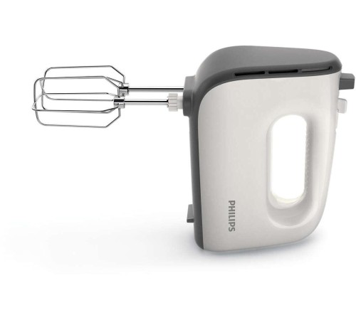 Миксер Philips/ 450 Вт, 5 скоростей + турбо режим, вращающаяся чаша, 3 л, венчики для взбивания, крюки для теста, белый/серый Миксер Philips/ 450 Вт, 5 скоростей + турбо режим, вращающаяся чаша, 3 л, венчики для взбивания, крюки для теста, белый/серый