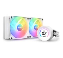 Система жидкостного охлаждения для ПК/ Water Cooling System NZXT Kraken Elite 240 RGB (250W, 240mm, LED temp., White, RGB/ Fans: 1xF240 RGB Core Fan, 75.12CFM, 30dBA, 2400RPM/ Pump height 65mm, 2800RPM, Rad thickness 27mm/ S: 1851, 1700, 1200, 115X, AM5,
