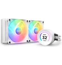 Система жидкостного охлаждения для ПК/ Water Cooling System NZXT Kraken Elite 240 RGB (250W, 240mm, LED temp., White, RGB/ Fans: 1xF240 RGB Core Fan, 75.12CFM, 30dBA, 2400RPM/ Pump height 65mm, 2800RPM, Rad thickness 27mm/ S: 1851, 1700, 1200, 115X, AM5,