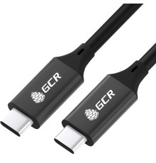 GCR Кабель USB 3.1 Type C-С, 2.0m черный, 100W/20V/5A, M/M, TPE, AL сase черный, экран, армированный