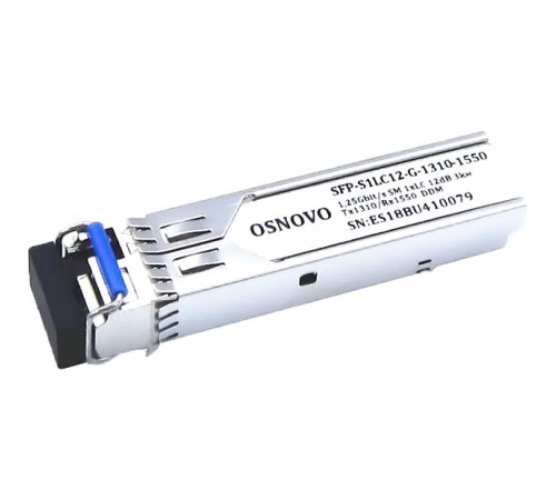 Модуль/ OSNOVO SFP Модуль LC, 1,25 Гбит/c, до 3км, Tx:1310/Rx:1550, DDM Модуль/ OSNOVO SFP Модуль LC, 1,25 Гбит/c, до 3км, Tx:1310/Rx:1550, DDM