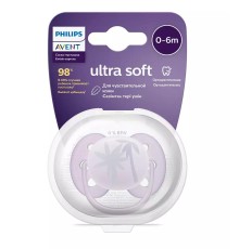 Пустышка ultra soft, пальмы, 0-6 мес., 1 шт.