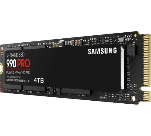 Твердотельный накопитель/ Samsung SSD 990 PRO, 4000GB, M.2(22x80mm), NVMe 2.0, PCIe 4.0 x4, V-NAND TLC, R/W 7450/6900MB/s, IOPs 1 400 000/1 550 000, DRAM buffer 4096MB, TBW 2400, DWPD 0.33 (12 мес.) Твердотельный накопитель/ Samsung SSD 990 PRO, 4000GB, M.2(22x80mm), NVMe 2.0, PCIe 4.0 x4, V-NAND TLC, R/W 7450/6900MB/s, IOPs 1 400 000/1 550 000, DRAM buffer 4096MB, TBW 2400, DWPD 0.33 (12 мес.)