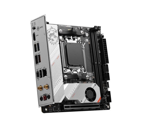 Материнская плата/ MB MSI AMD B650 sAM5, 2xDDR5(128GB), HDMI 2.1, 1xPCIe 4.0x16, 1xLAN (2.5GbE), Wi-Fi, BT, 4xSATA 6Gb/s, 2xM.2, 1xUSB-C, 5xUSB 3.2, mini ITX Материнская плата/ MB MSI AMD B650 sAM5, 2xDDR5(128GB), HDMI 2.1, 1xPCIe 4.0x16, 1xLAN (2.5GbE), Wi-Fi, BT, 4xSATA 6Gb/s, 2xM.2, 1xUSB-C, 5xUSB 3.2, mini ITX