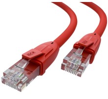 GCR Патч-корд прямой 5.0m UTP кат.6, красный, 24 AWG, литой, ethernet high speed, RJ45, T568B