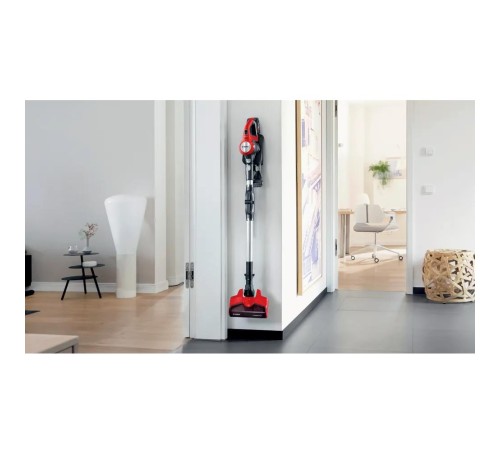 Пылесос Bosch/ Пылесос Bosch, безмешковый, вертикальный, емкость пылесборника 0.3 л, сухая уборка, фильтр НЕРА, цвет красный