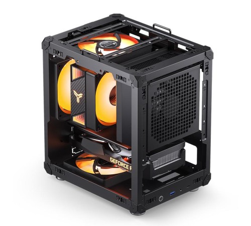 Корпус без блока питания/ Case JONSBO C6-ITX, Micro-Tower, no fan, 1xUSB-A 3.0 + 1xUSB-C 3.1, mDTX, mITX Black