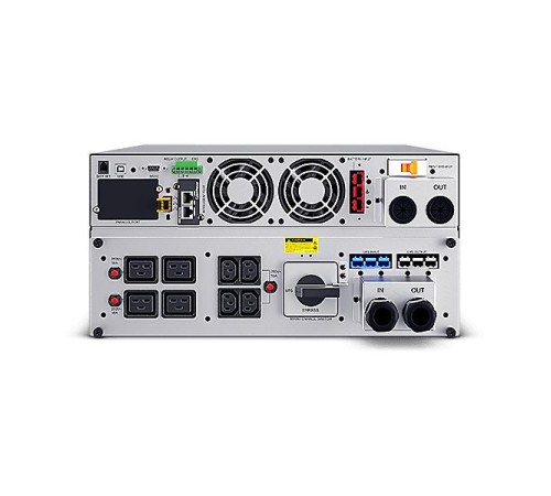 Источник бесперебойного питания Сайбер Электро ЭКСПЕРТ-II-6000Р Онлайн, Стойка/Напольный 6000ВА/6000Вт. USB/RS-232/SNMP Slot/EPO/Relay/ByPass (4 IEC С13);(4) C19; Клеммная колодка (1) (12В /7Ач. х 16 MHB) 4U