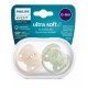 Пустышка ultra soft, попугай/листочки, 0-6 мес., 2 шт.
