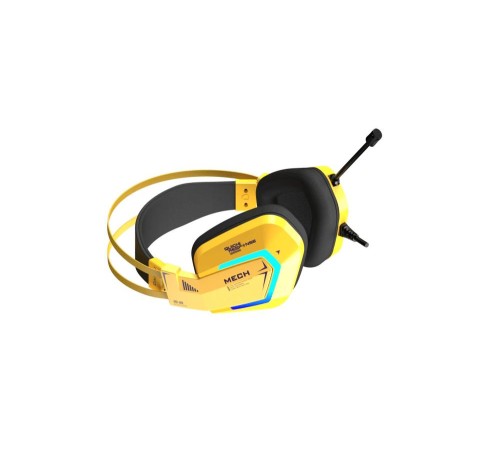 Гарнитура игровая проводная Dareu EH732 Yellow (желтый), подключение USB, подсветка RGB (Мятая упаковка)